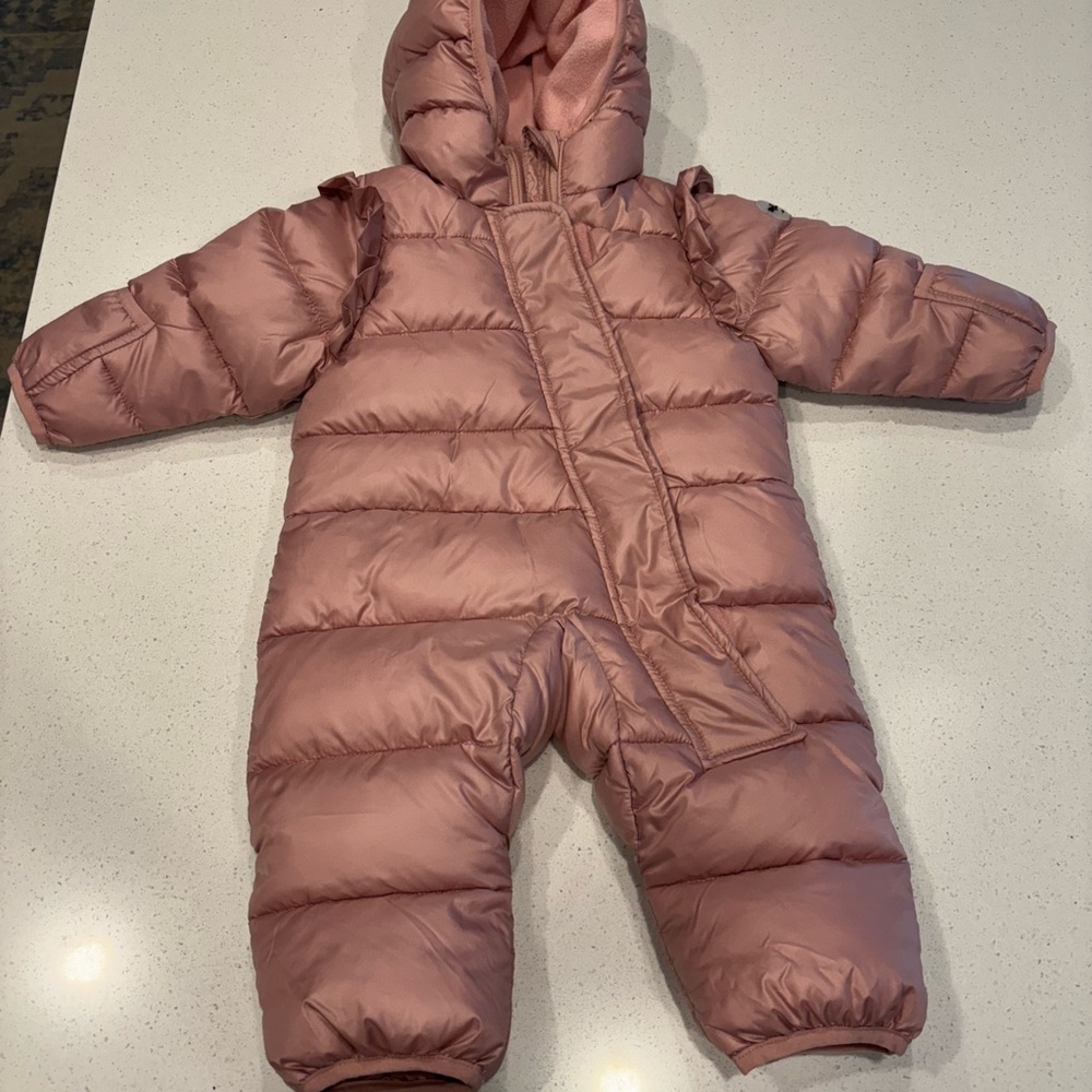 Pink Puffer Snowsuit for Infants